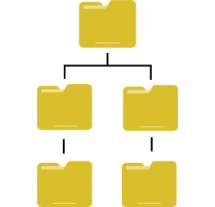 フォルダやコンテンツデータを階層表示